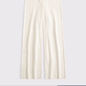Abercrombie & Fitch X Kathleen post Cream Wide-Leg comfy sweater Pants